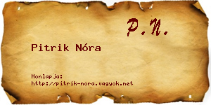 Pitrik Nóra névjegykártya