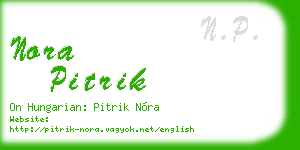 nora pitrik business card